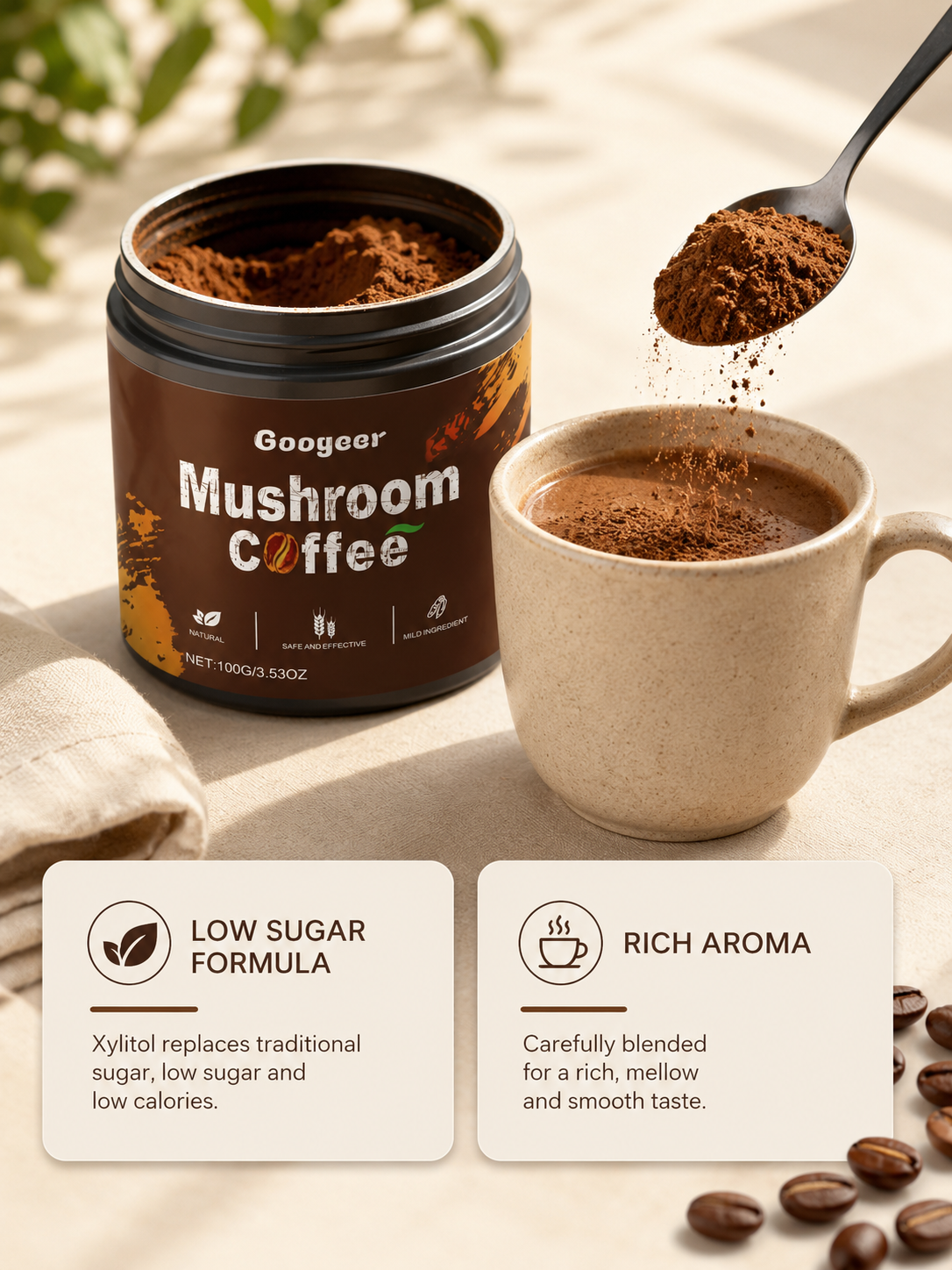 Googeer Instant Mushroom Coffee (For Entry) For Body Treatment