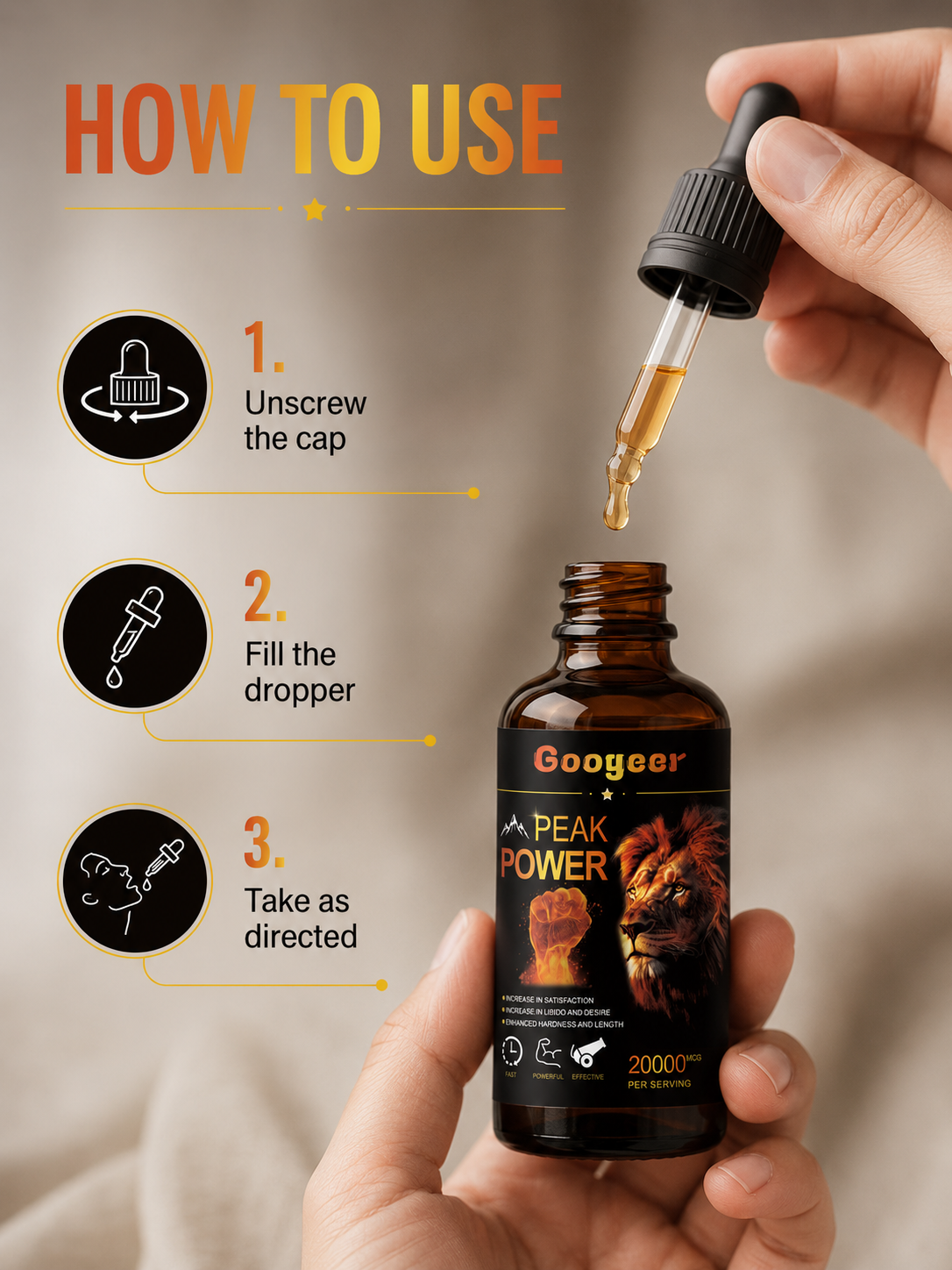 Googeer Peak Power 20000 MCG Male Energy Supplement