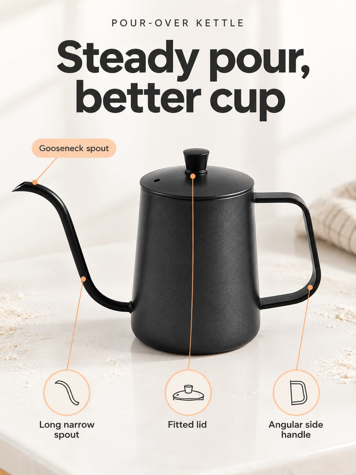Gooseneck Pour Over Coffee Kettle with Narrow Spout