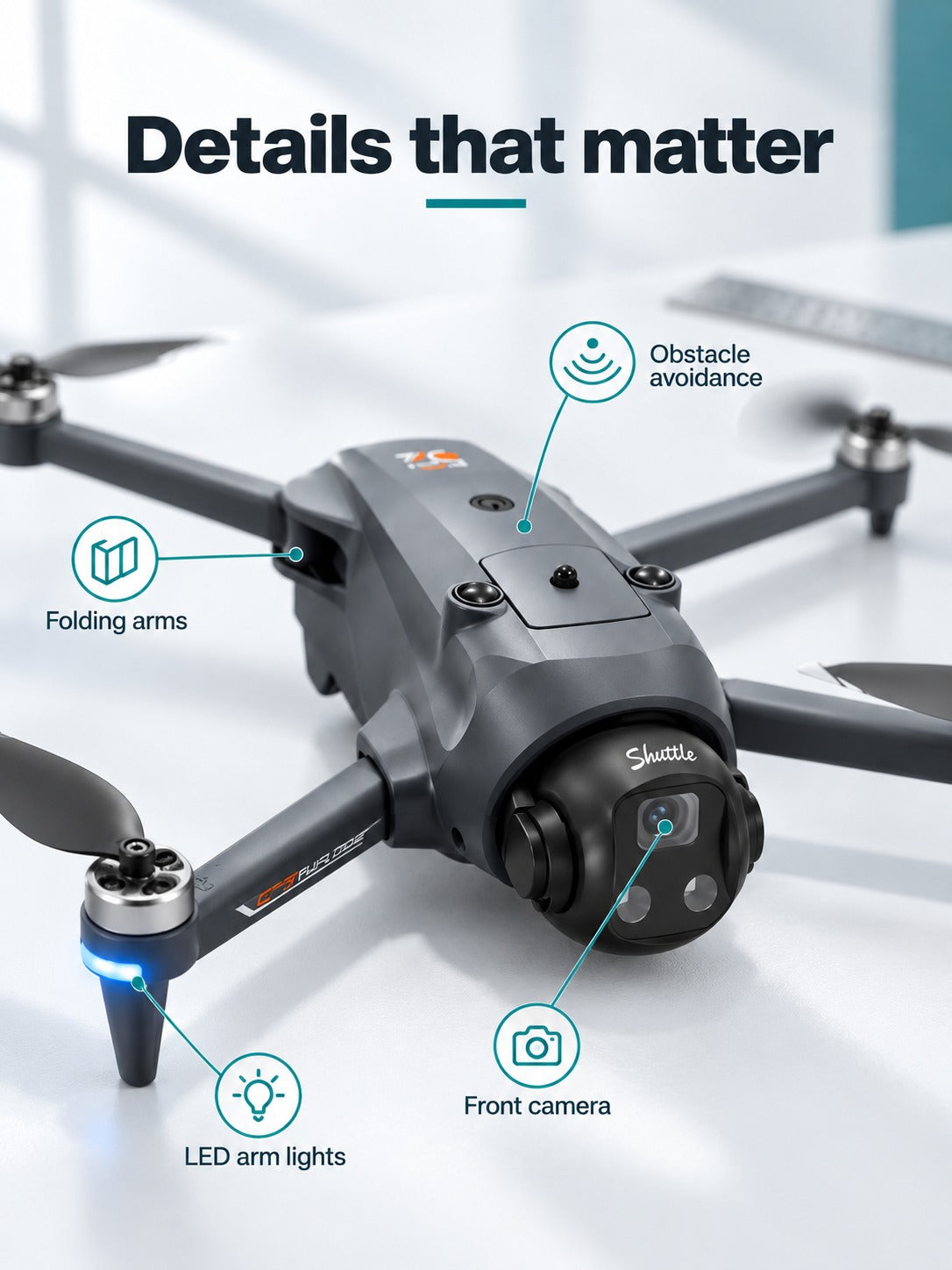 GPS Drone with Obstacle Avoidance and 5G Screen Remote