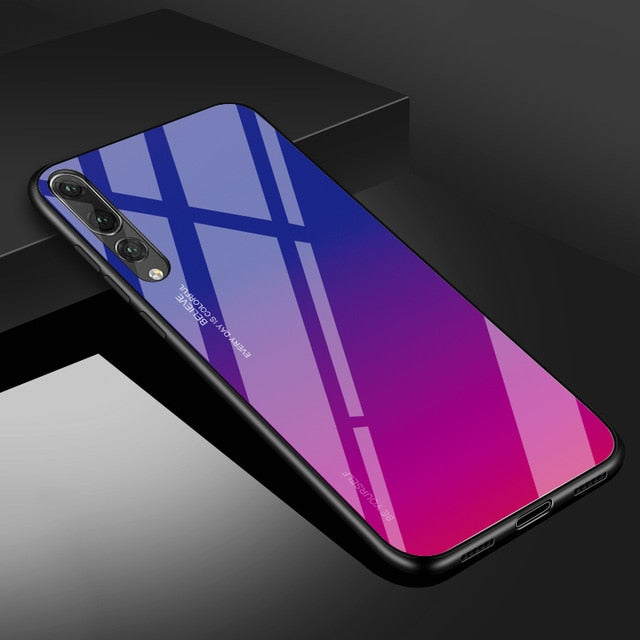 Gradient Tempered Glass Phone Case for Huawei Honor