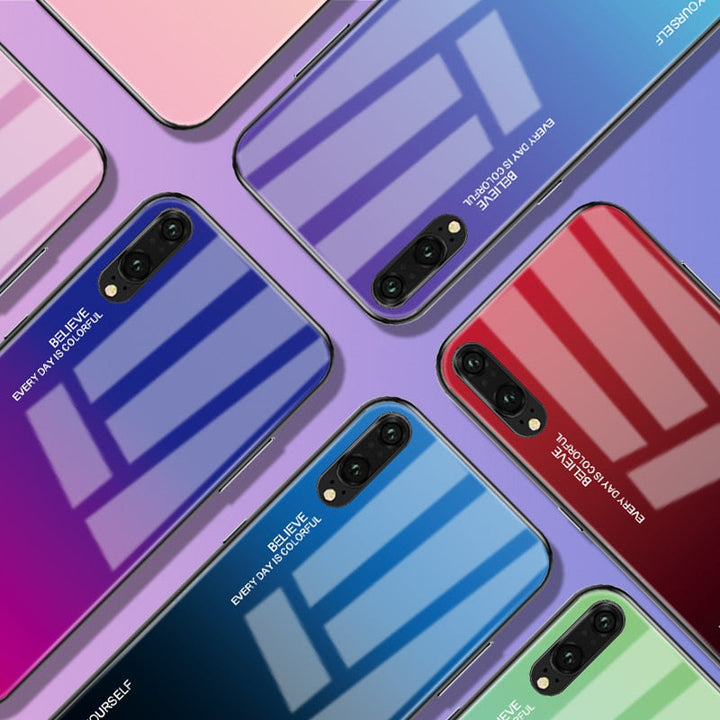 Gradient Tempered Glass Phone Case for Huawei Honor