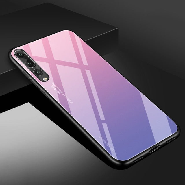 Gradient Tempered Glass Phone Case for Huawei Honor