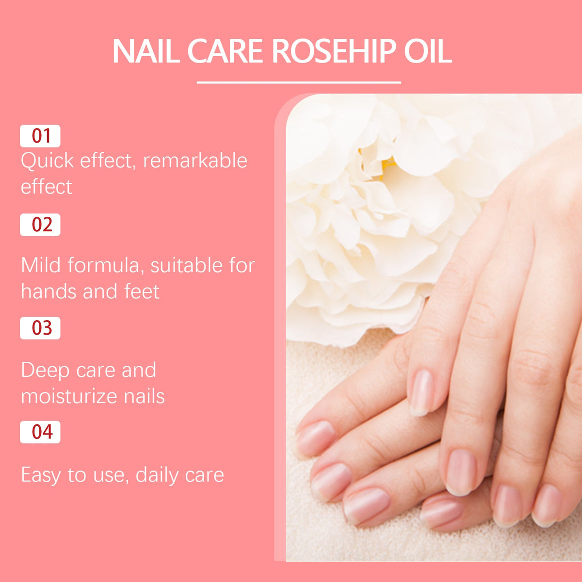 Rosehip Nail Care Oil for Brittle, Thickened Nails