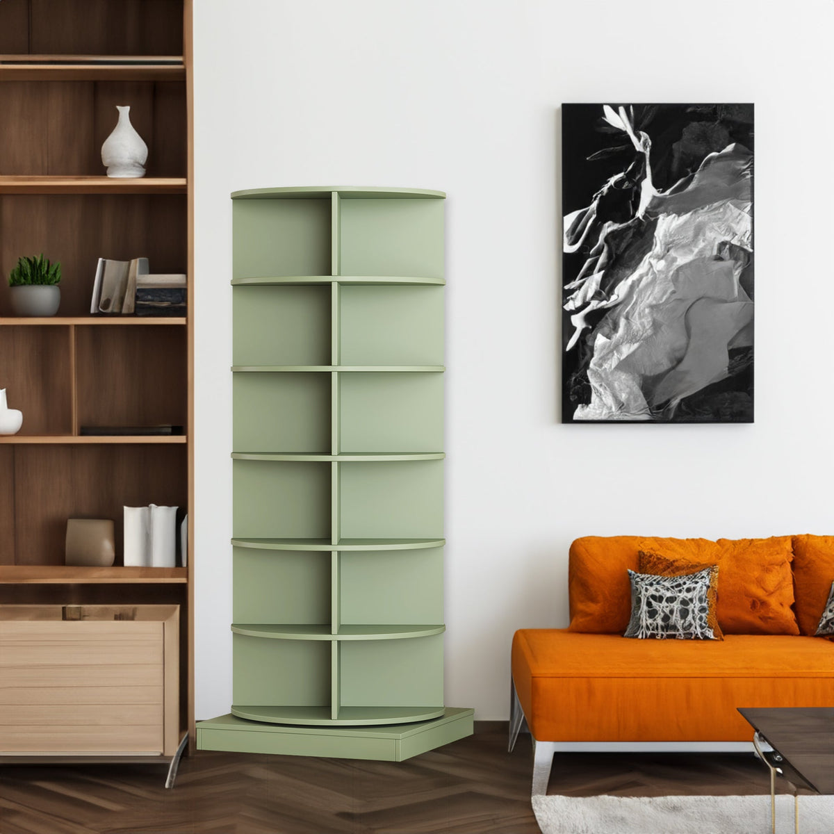 360 Rotating Shoe Cabinet with 6 Tiers for Shoes & Bags