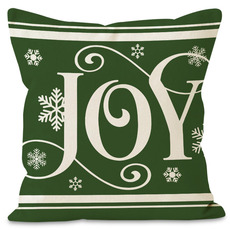 Christmas Pillow Cover – Festive Linen-Look Home Decor