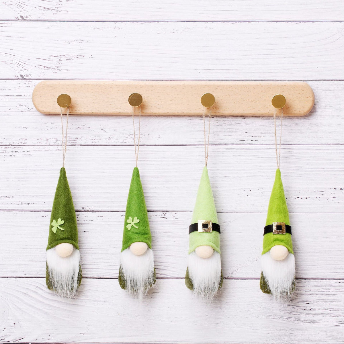 Shamrock Gnome Ornaments for St. Patrick’s Day Decor