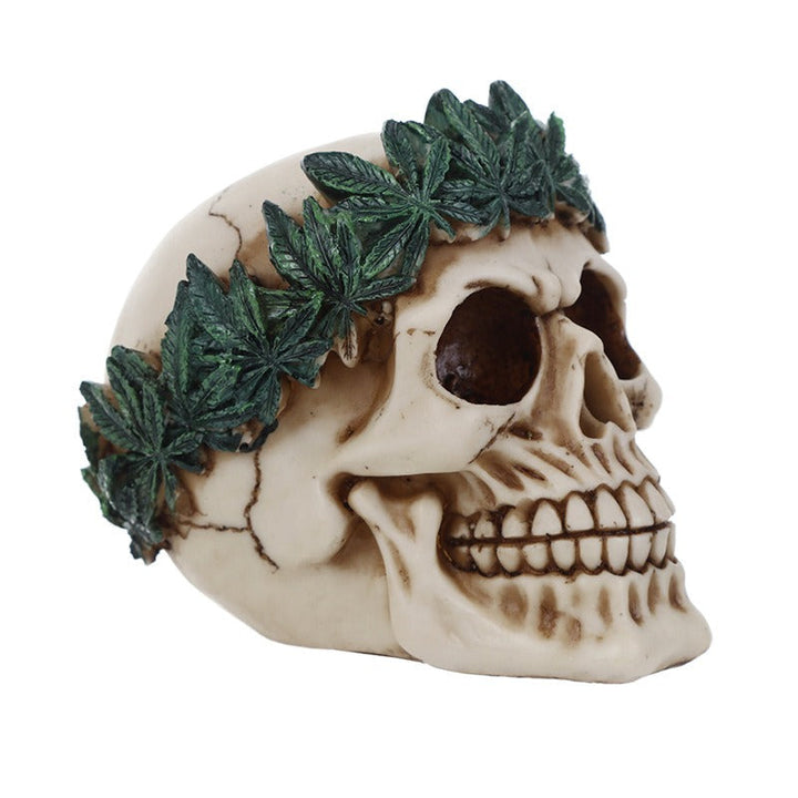 Skull Ornament Decor With Botanical Gothic Details
