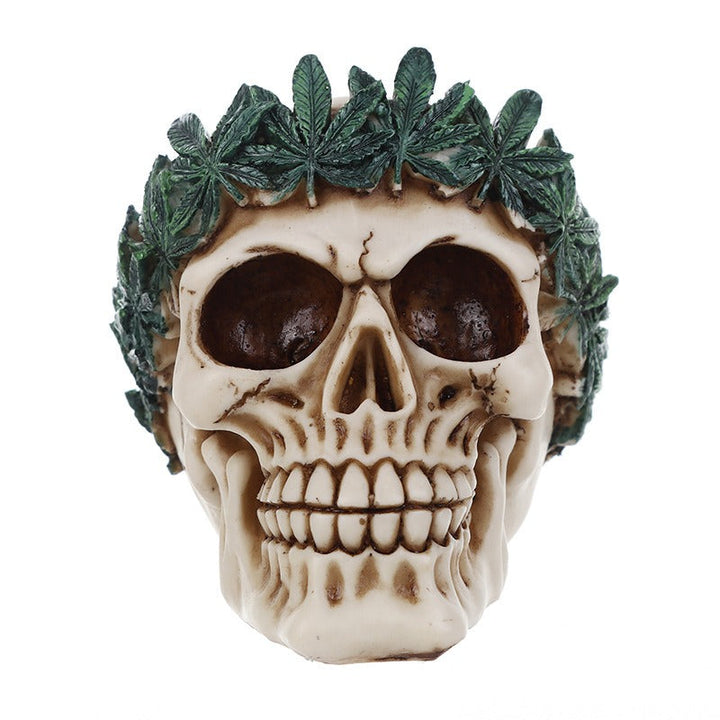Skull Ornament Decor With Botanical Gothic Details