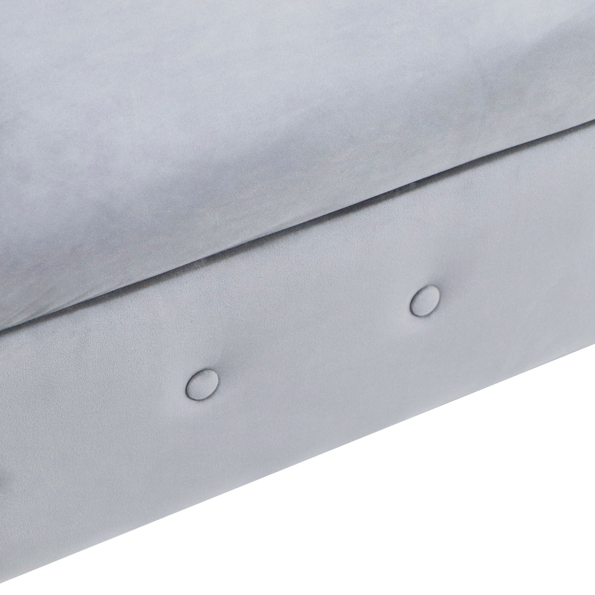 Grey Velvet Chaise Lounge with Storage for Bedroom