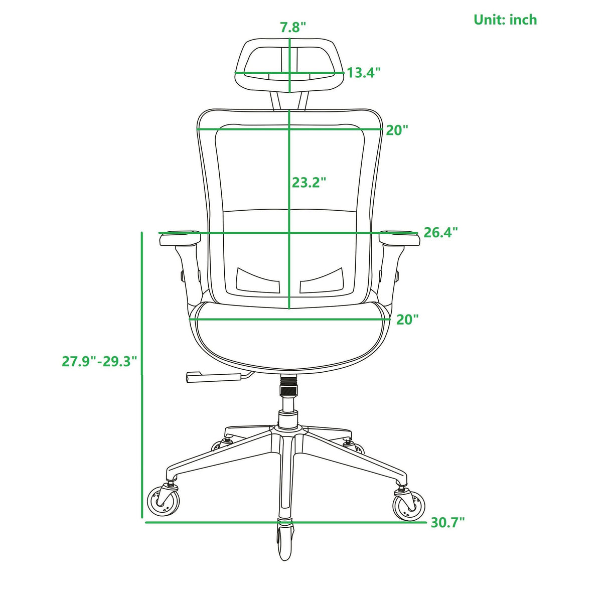 Ergonomic Mesh Office Chair with Adjustable Headrest