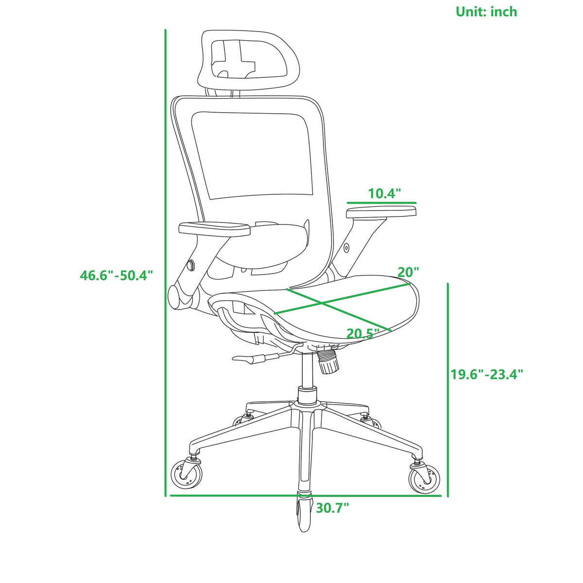 Ergonomic Mesh Office Chair with Adjustable Headrest