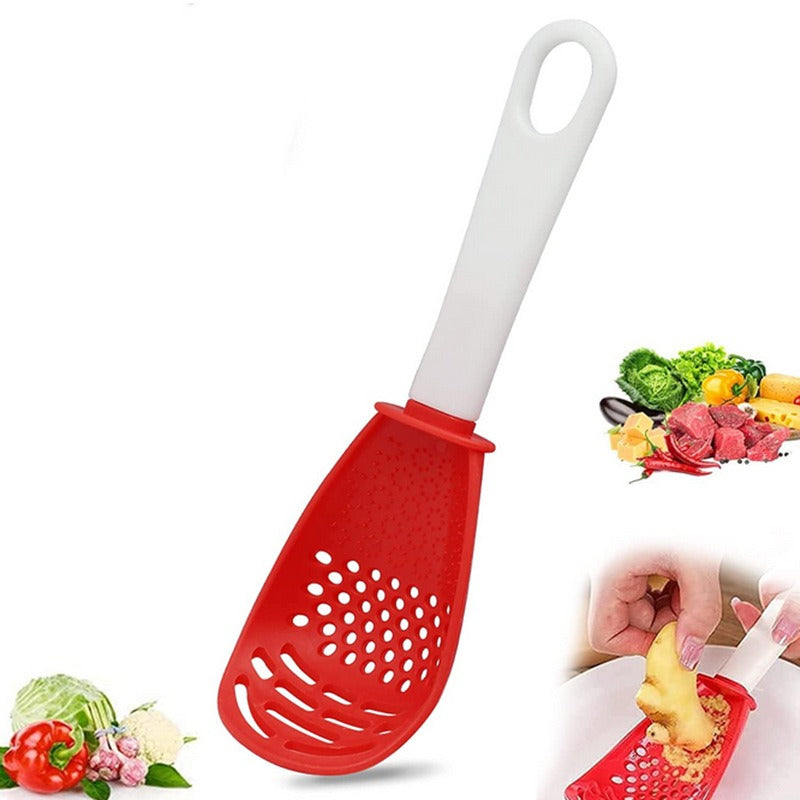 Multi-Use Grinding Spoon for Mashing, Draining and Grating