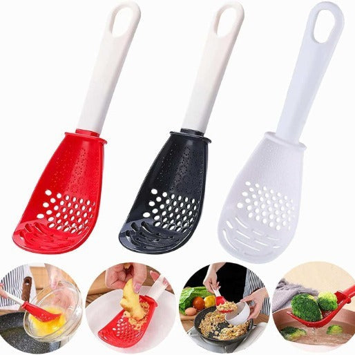 Multi-Use Grinding Spoon for Mashing, Draining and Grating