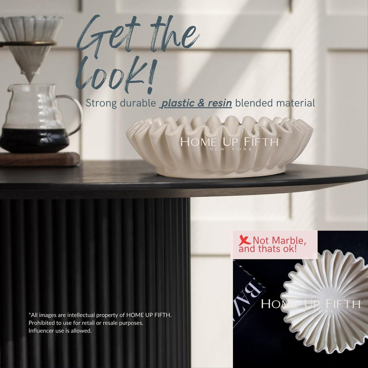 Fluted Lotus Leaf Decorative Bowl for Coffee Table Styling