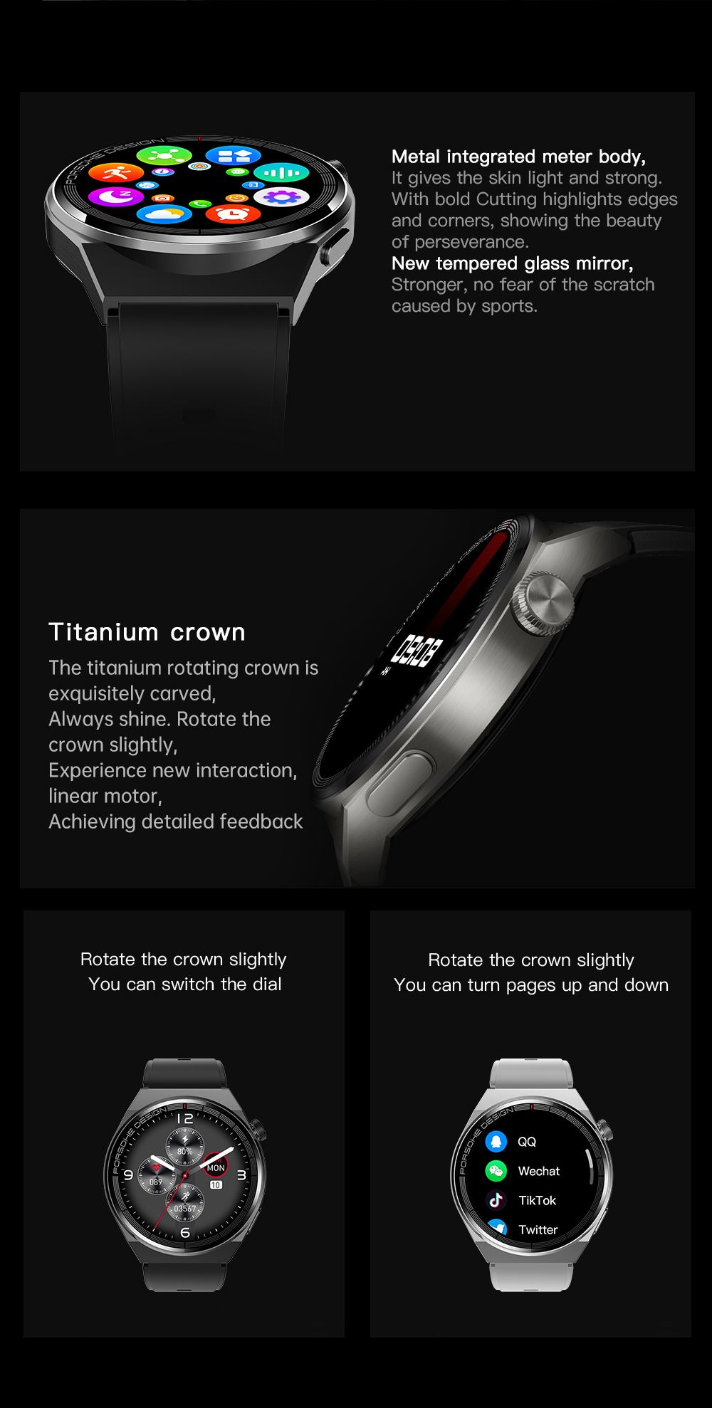 Round Smartwatch with Heart Rate & Blood Oxygen Tracking