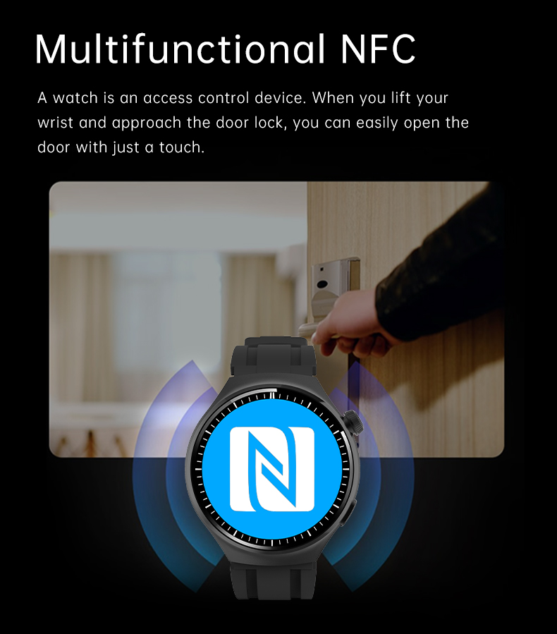 Smart Watch with Calls, NFC and Wireless Charging