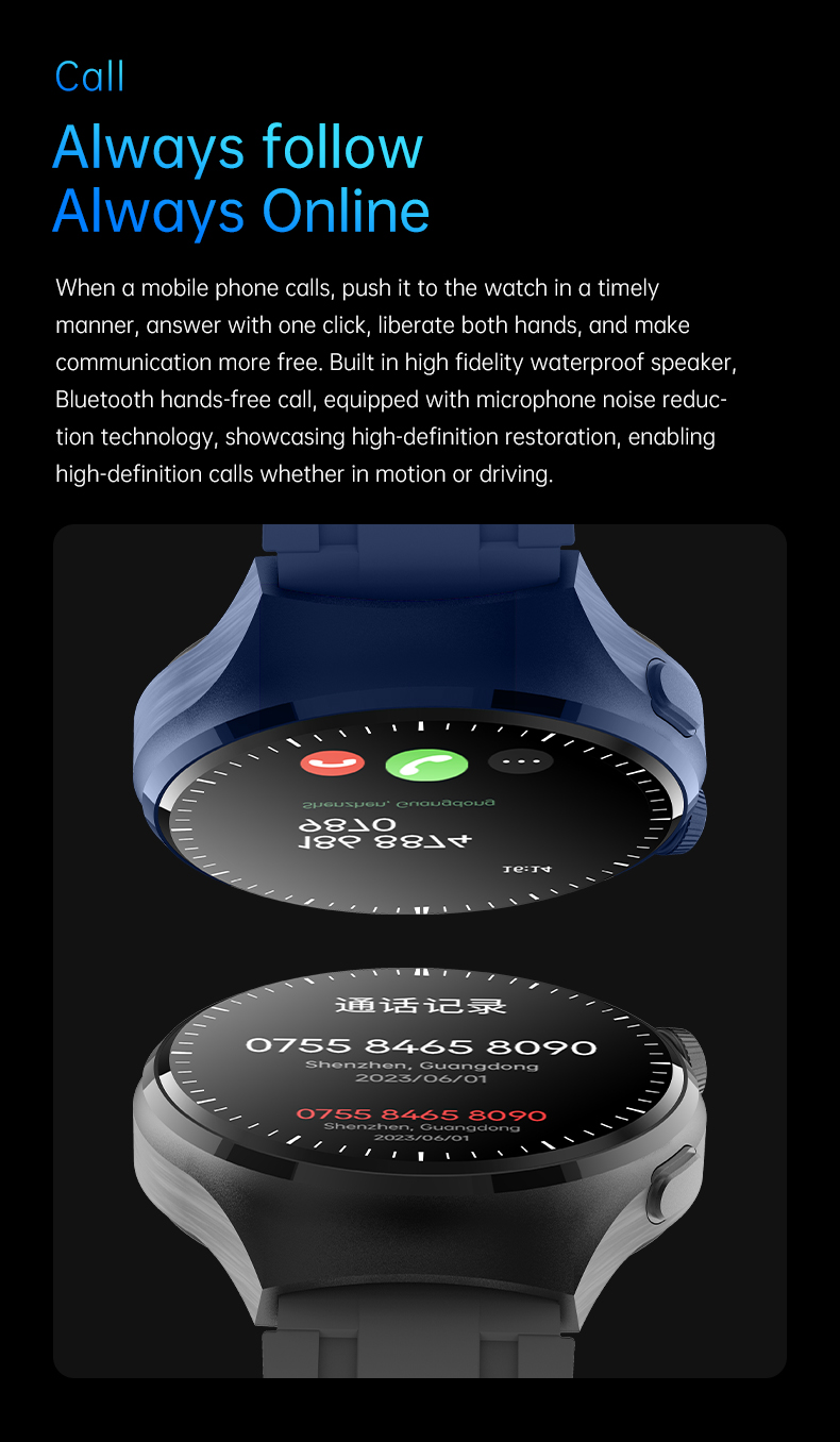Smart Watch with Calls, NFC and Wireless Charging