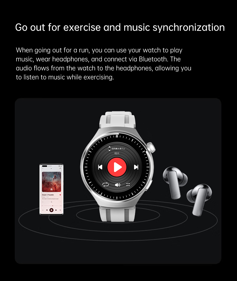 Smart Watch with Calls, NFC and Wireless Charging