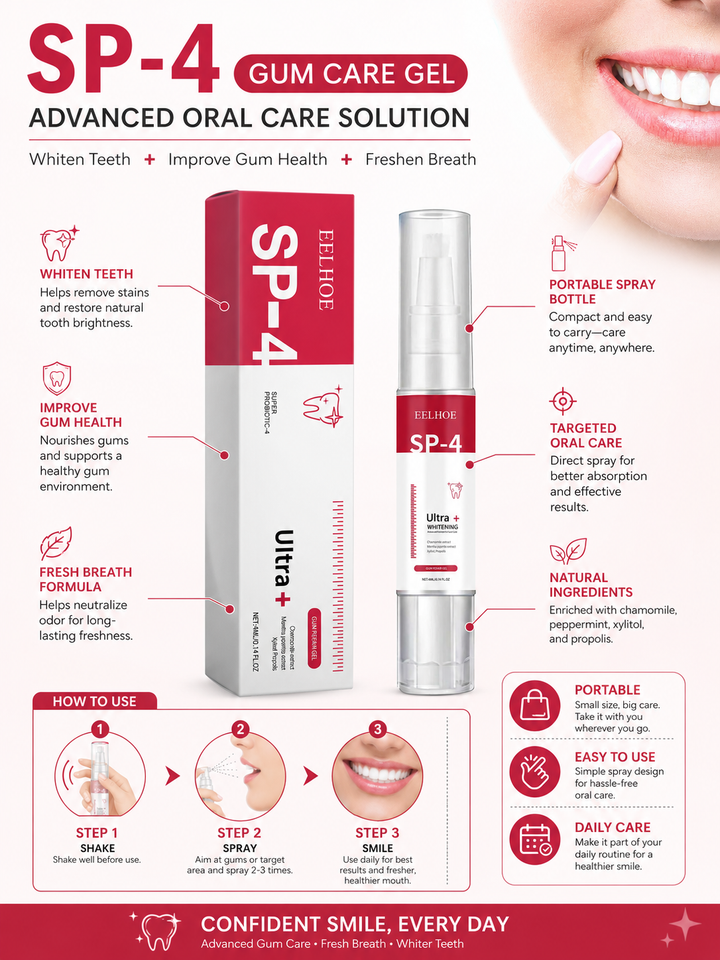 Oral Gum Care Gel with Deep Cleaning & Whitening for Fresh