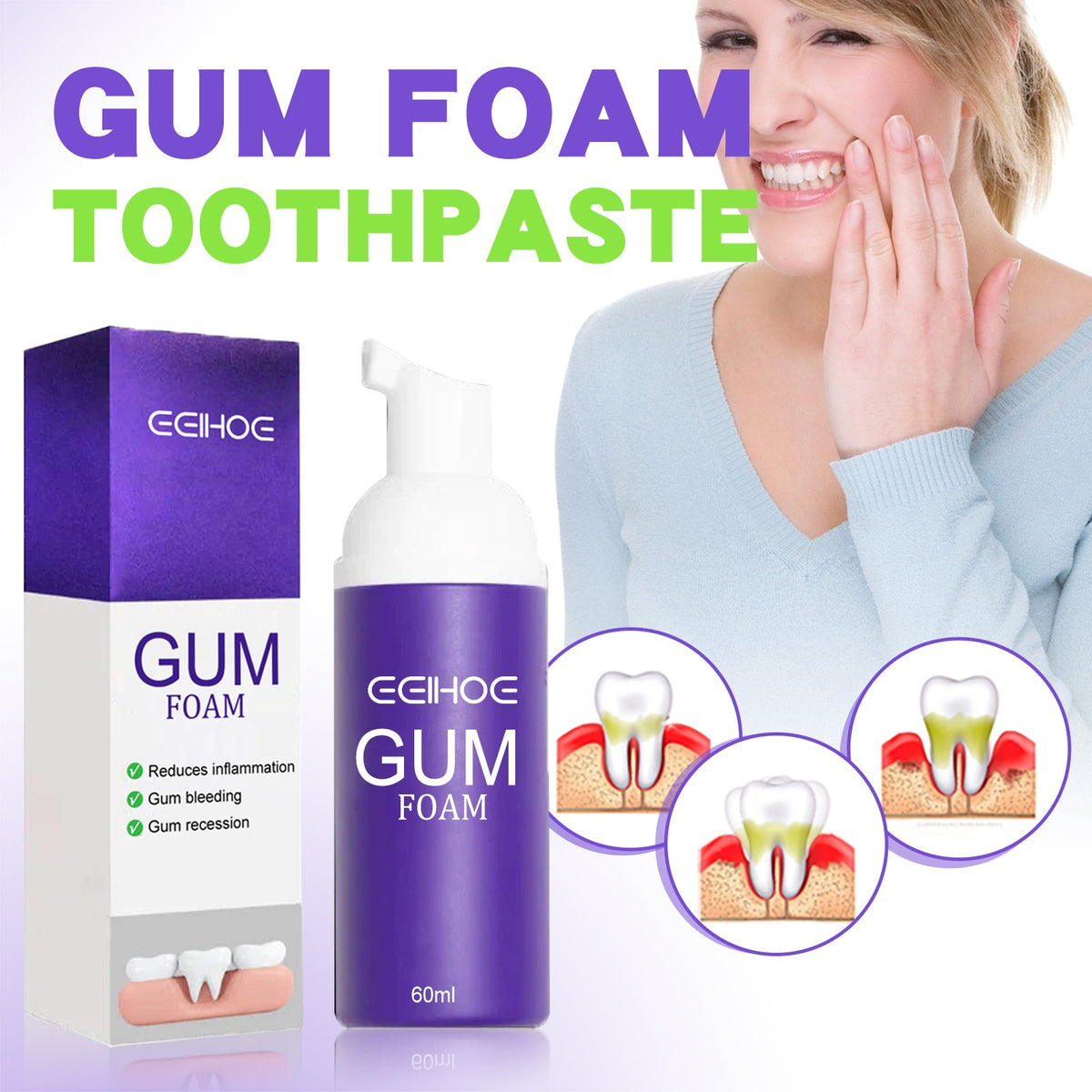 Gum Foam Mousse Toothpaste for Fresher, Cleaner Teeth