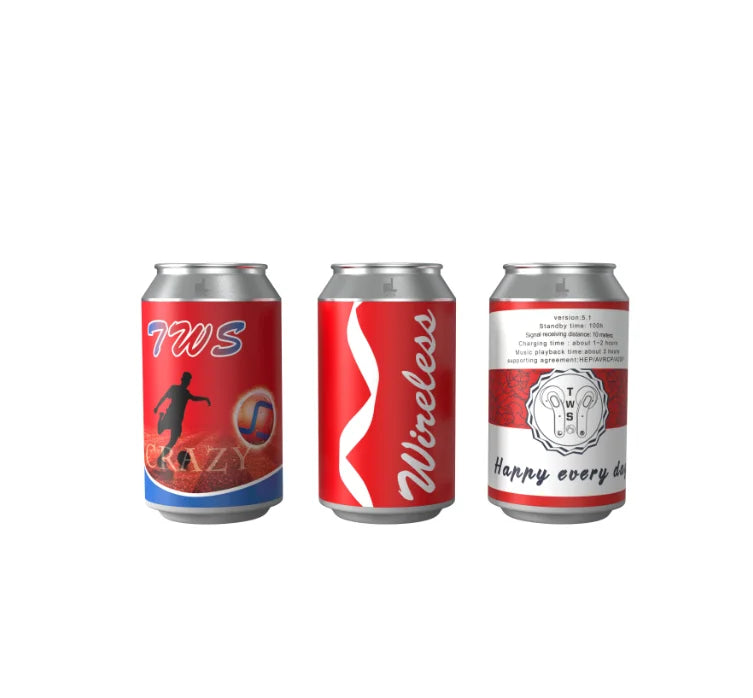 Soda Can Wireless Earbuds with Touch Control & Case