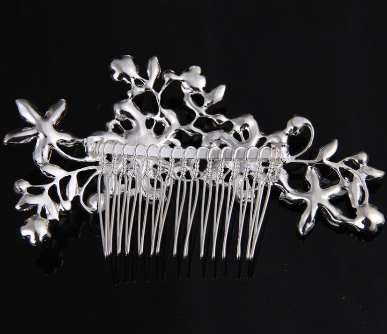 Bridal Hair Comb with Crystal and Pearl Accents for Updos