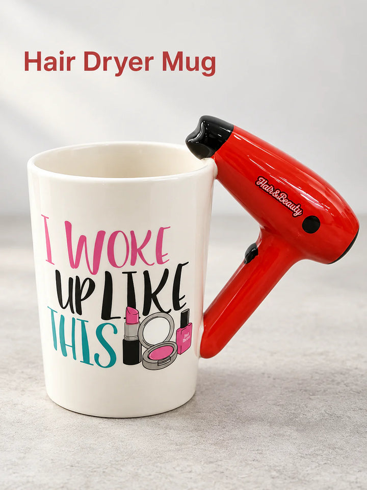 Hair Dryer Handle Ceramic Mug, Hairdresser Gift Idea