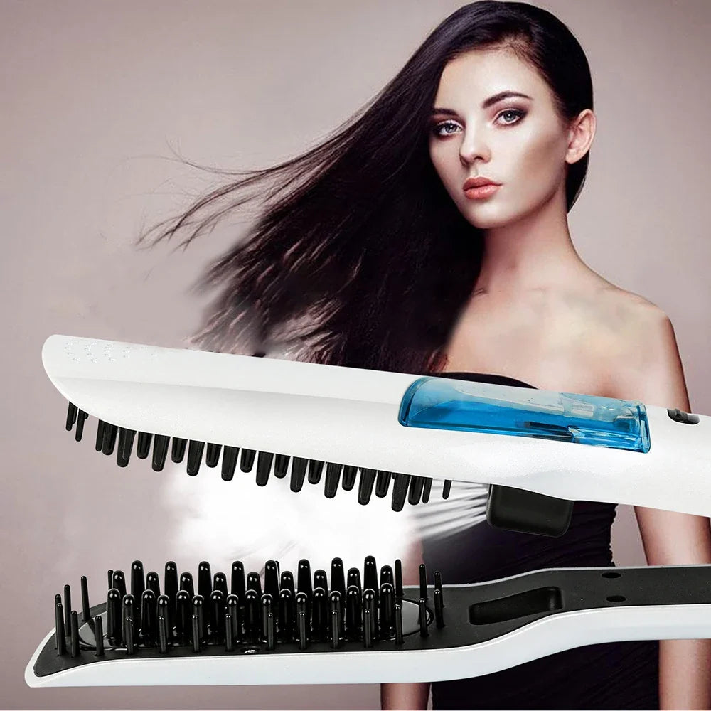 Steam Hair Straightener Brush Comb for Smooth Hair