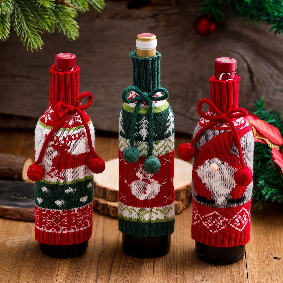 Wine Bottle Decorations for Festive Christmas Gifts
