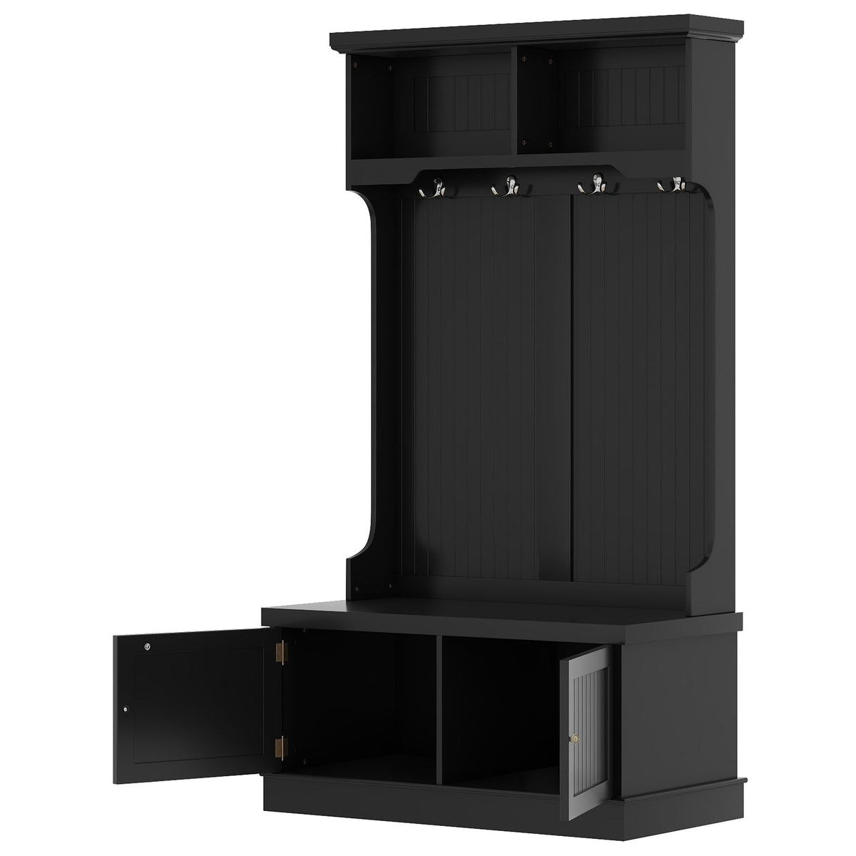 Entryway Hall Tree with Shoe Bench and Coat Storage