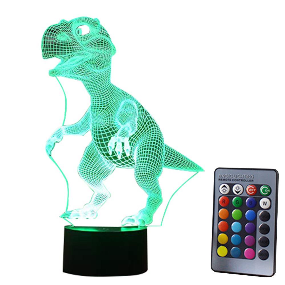 3D Dinosaur LED Lamp: Colorful Touch-Control Night Light