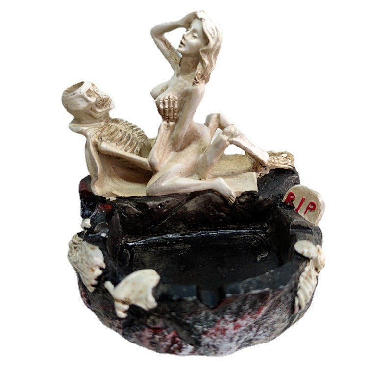 Gothic Skeleton Ashtray Decorative Halloween Centerpiece