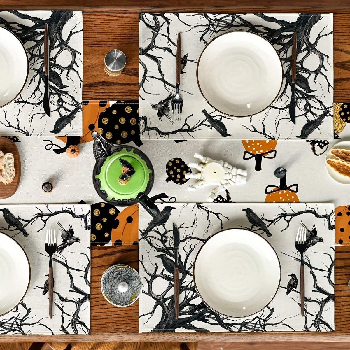 Halloween Crow Placemat for Dramatic Gothic Tables