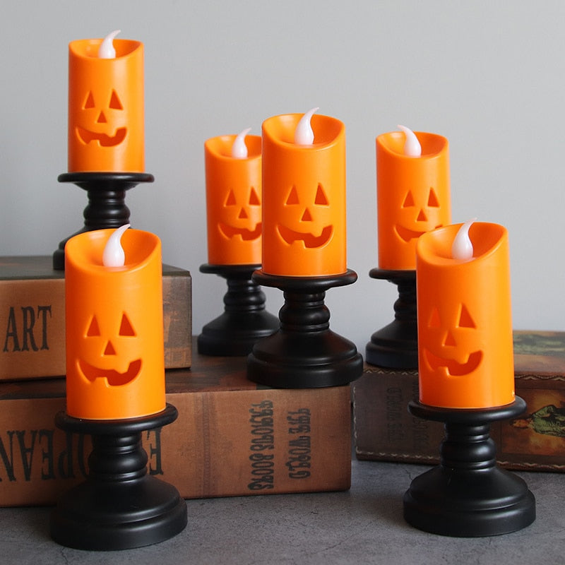 Halloween LED Candlestick Lamps for Spooky Home Decor