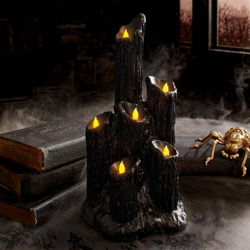 Halloween Melting Candle Holder With Gothic Amber Glow
