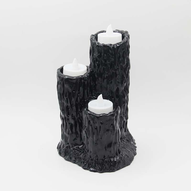 Halloween Melting Candle Holder With Gothic Amber Glow