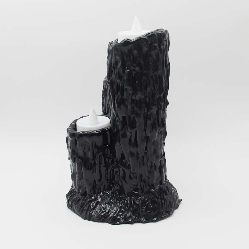 Halloween Melting Candle Holder With Gothic Amber Glow