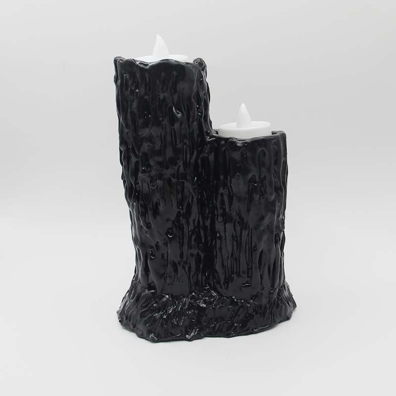 Halloween Melting Candle Holder With Gothic Amber Glow