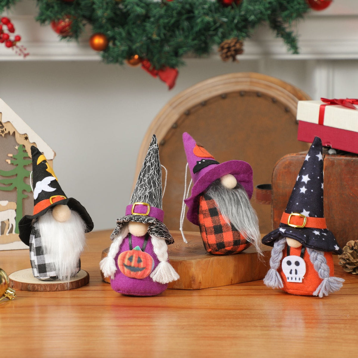 Halloween Gnome Decor Set for Whimsical Tabletop Displays