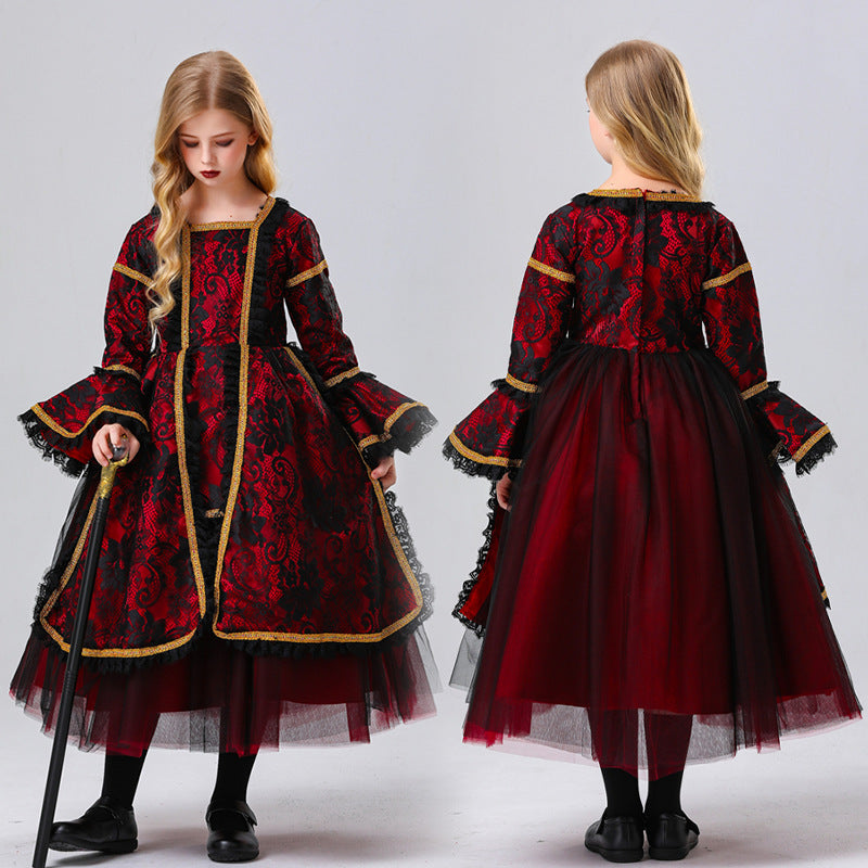 Children's Gothic Vampire Witch Costume Dress Outfit