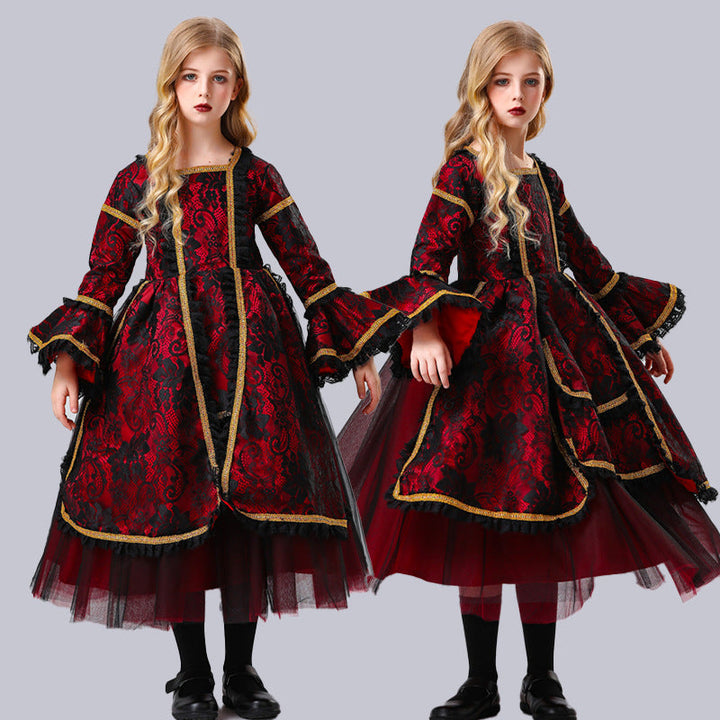 Children's Gothic Vampire Witch Costume Dress Outfit