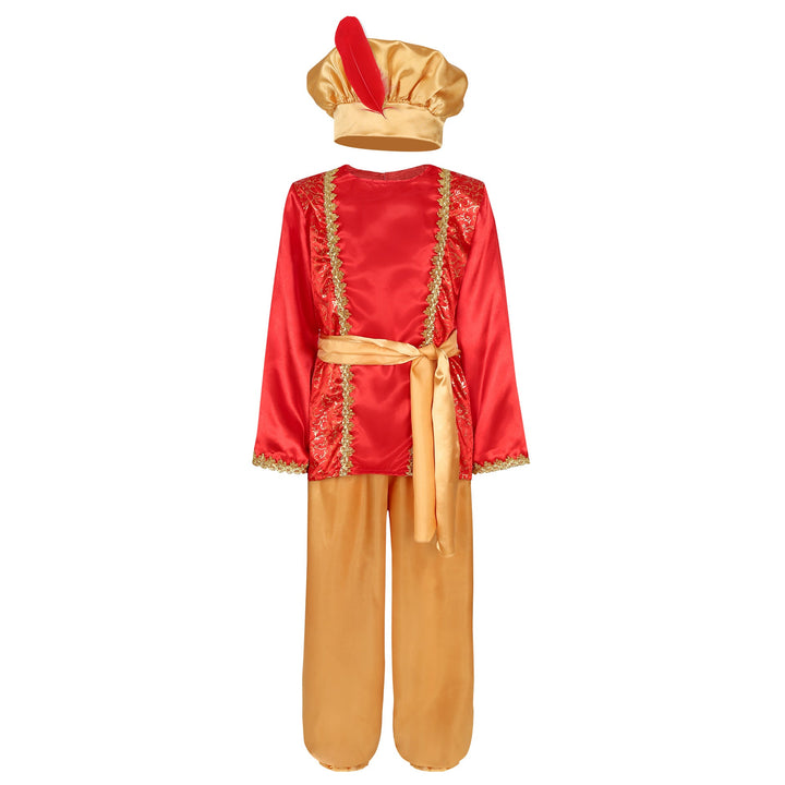 Children's Aladdin Prince Costume With Feathered Hat