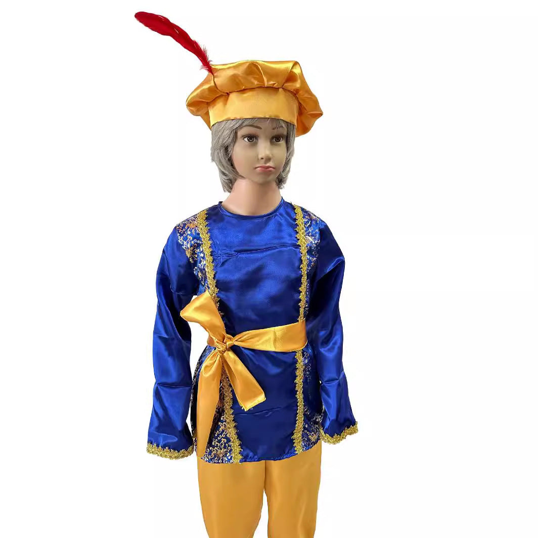 Children's Aladdin Prince Costume With Feathered Hat