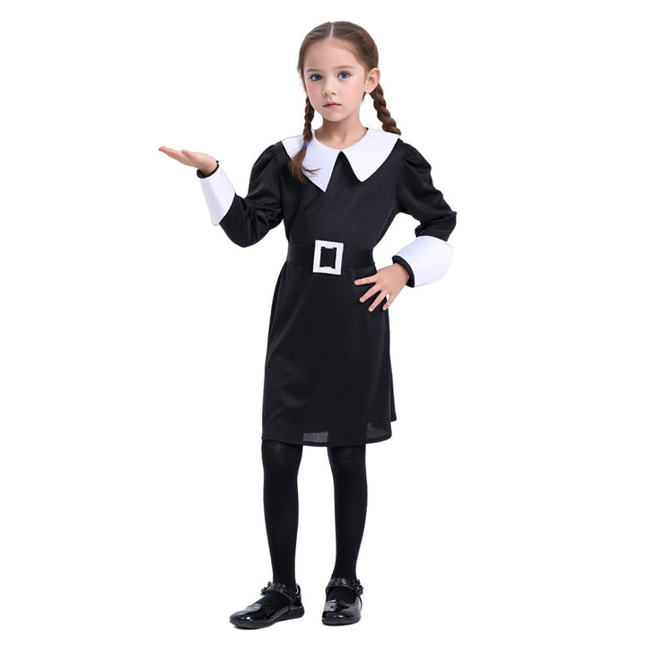 Children's Halloween Costume Gothic Dress with Tights