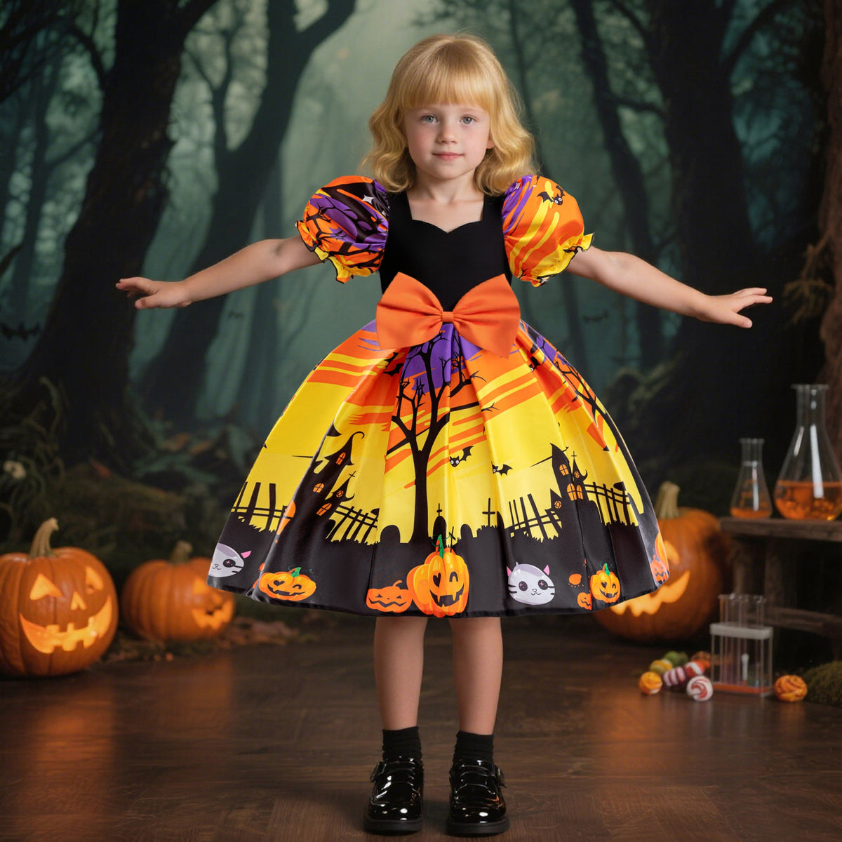 Halloween Princess Costume Dress With Accessories Set