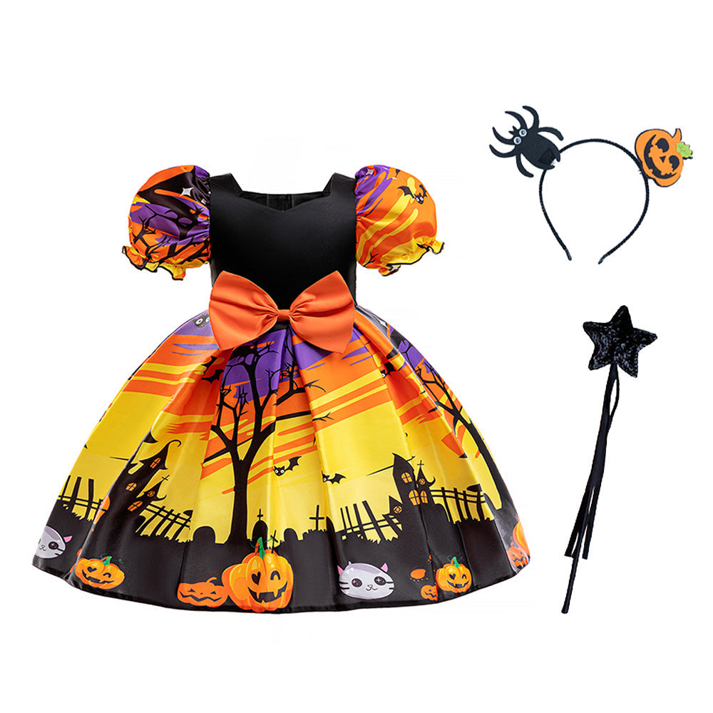 Halloween Princess Costume Dress With Accessories Set
