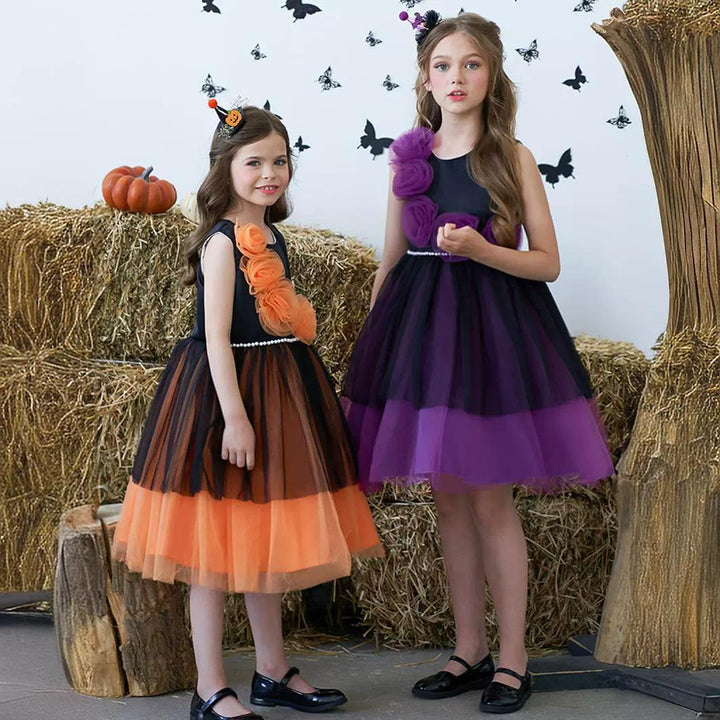 Girls' Halloween Costume Dress – Witch Party Tulle