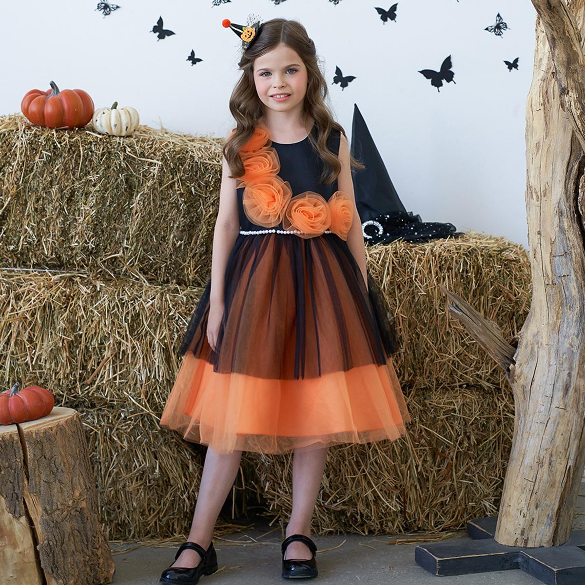 Girls' Halloween Costume Dress – Witch Party Tulle