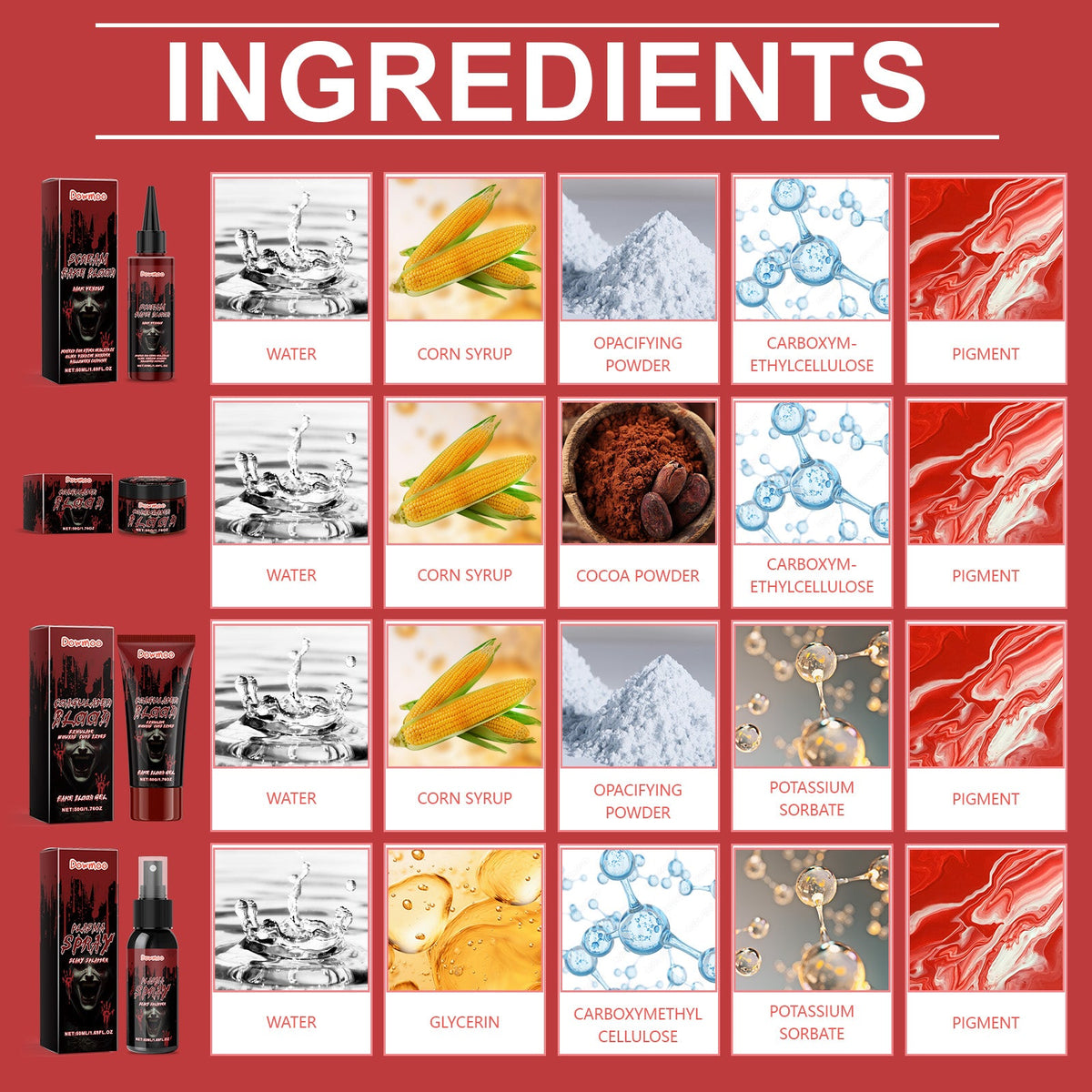 Halloween Fake Blood Makeup Kit for Realistic Effects
